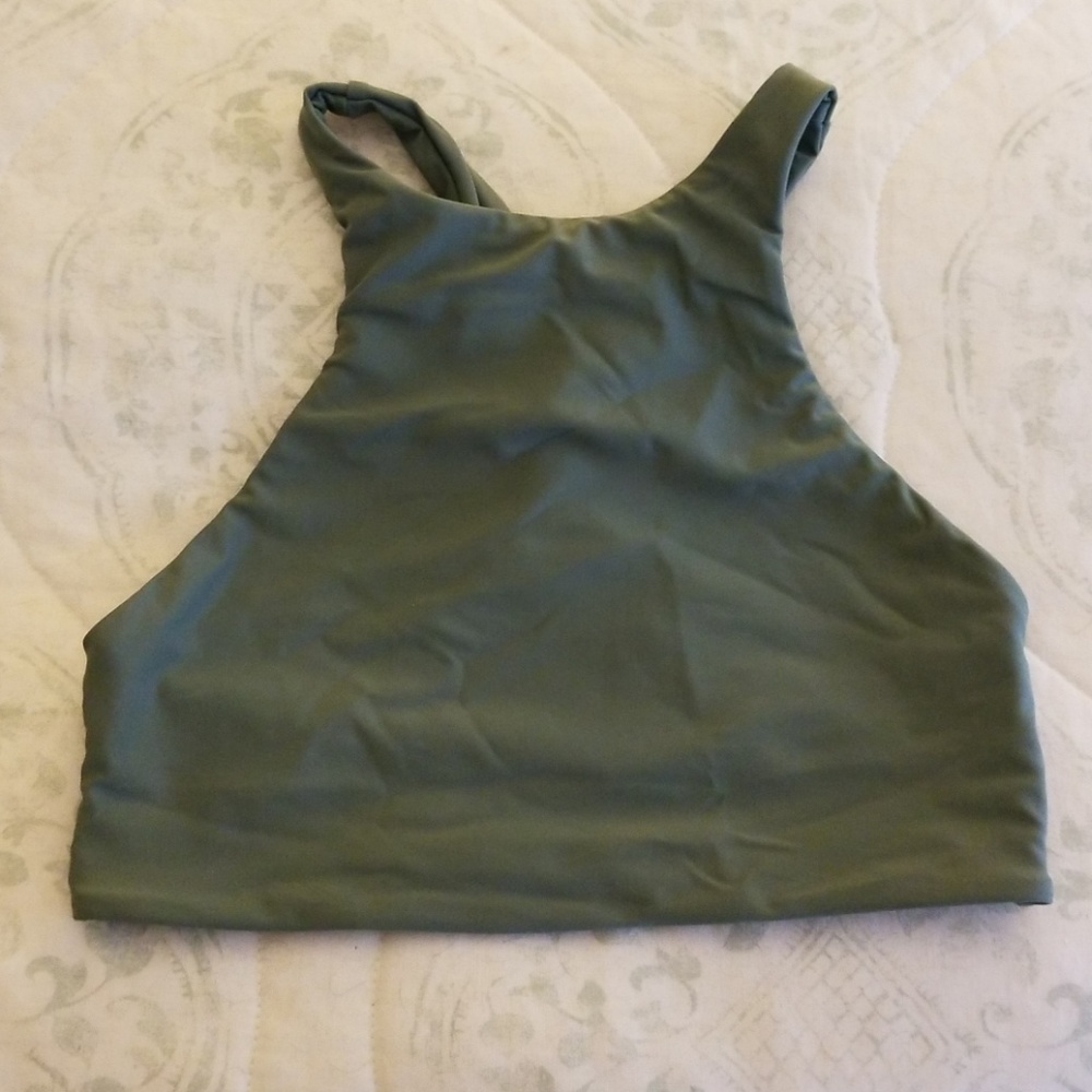 Bikyni Olive Green Sporty Bikini Top